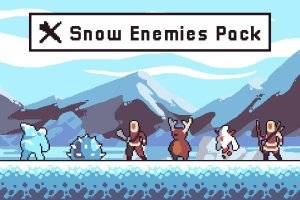 雪地敌人角色精灵像素艺术素材包