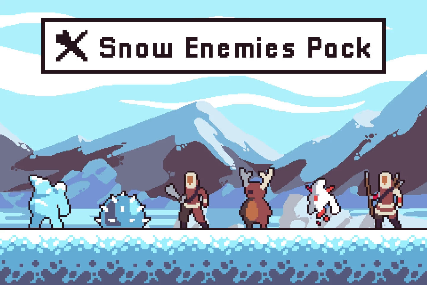 Snow Enemy Character Sprites Pixel Art