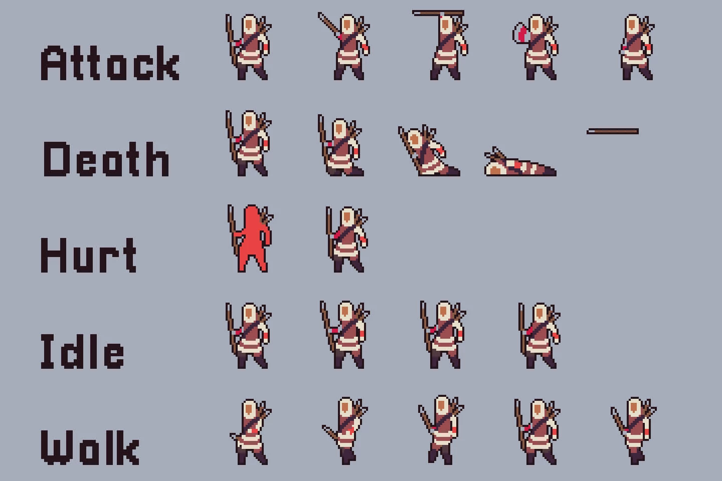 Snow Enemy Character Sprites Pixel Art