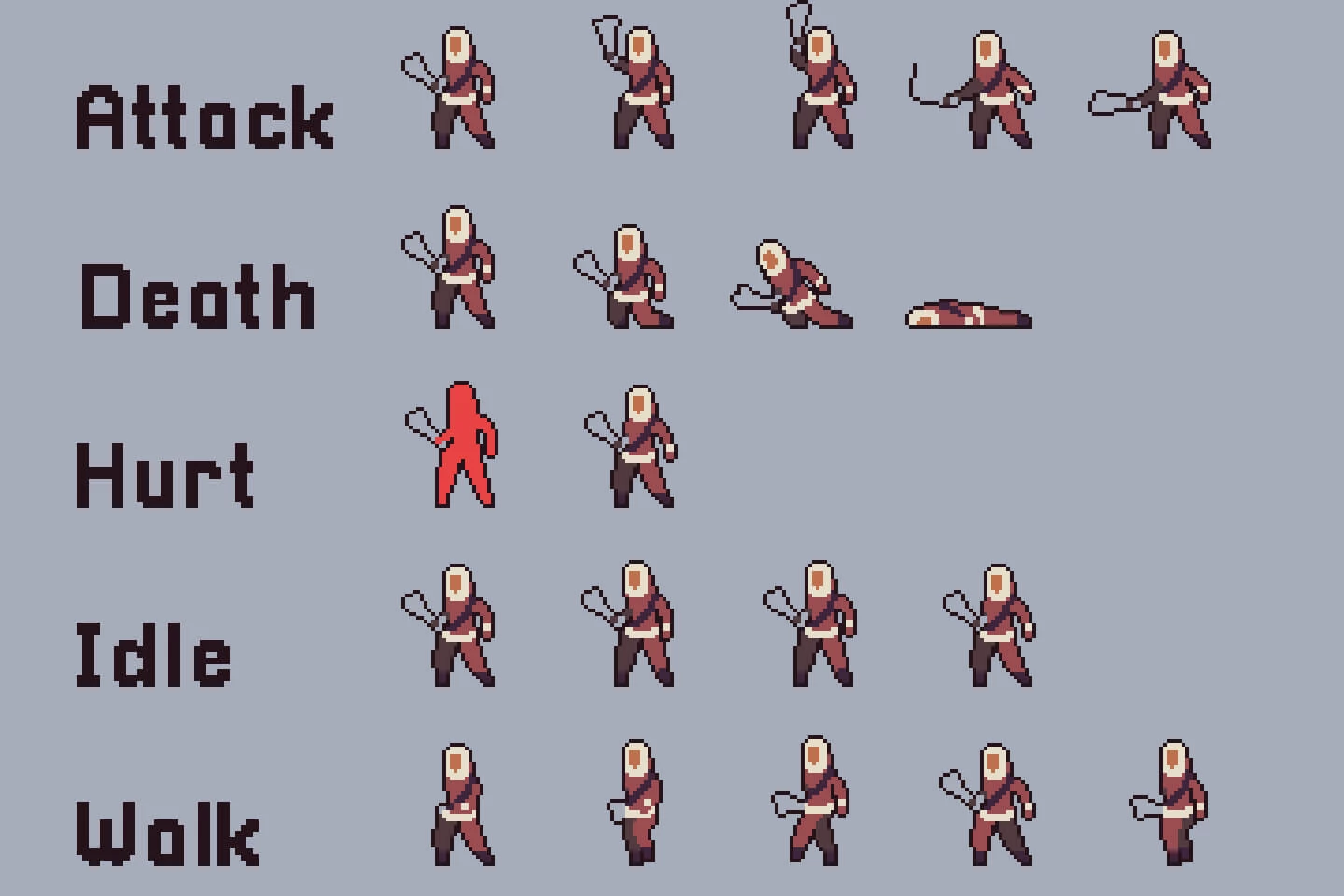 Snow Enemy Character Sprites Pixel Art