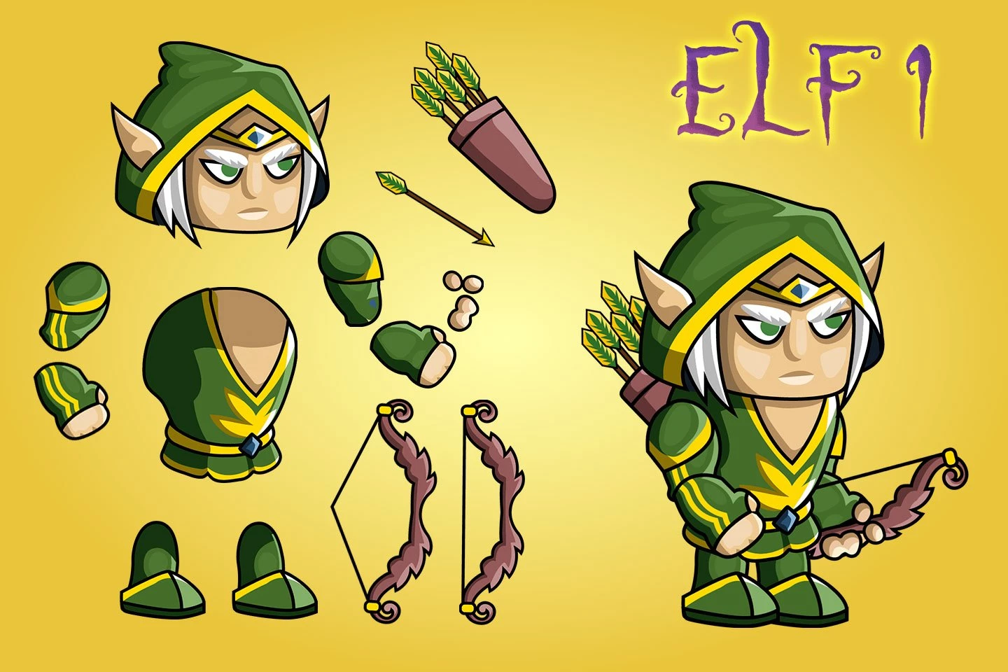 2D Fantasy Elf Character Sprite