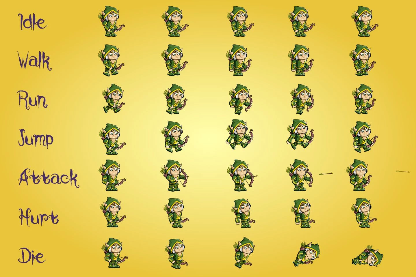 2D Fantasy Elf Character Sprite