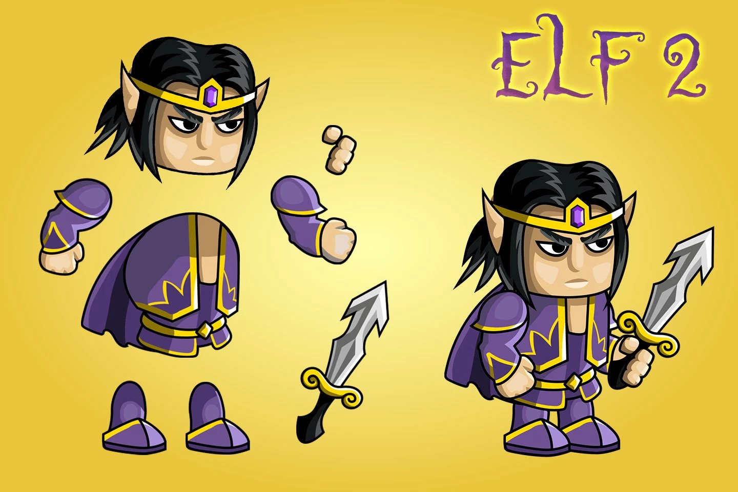 2D Fantasy Elf Character Sprite