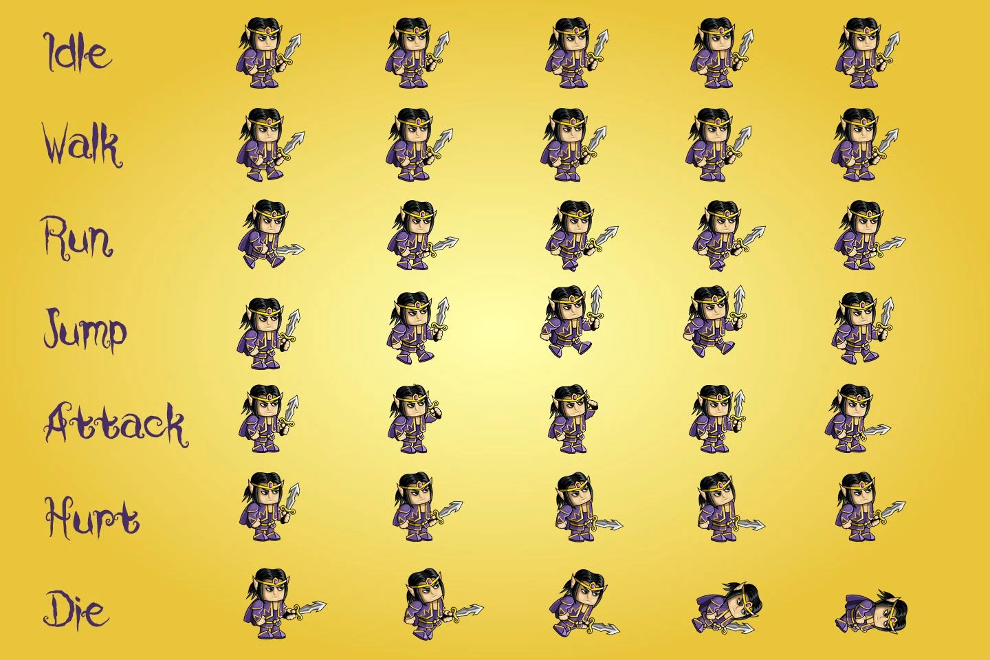 2D Fantasy Elf Character Sprite