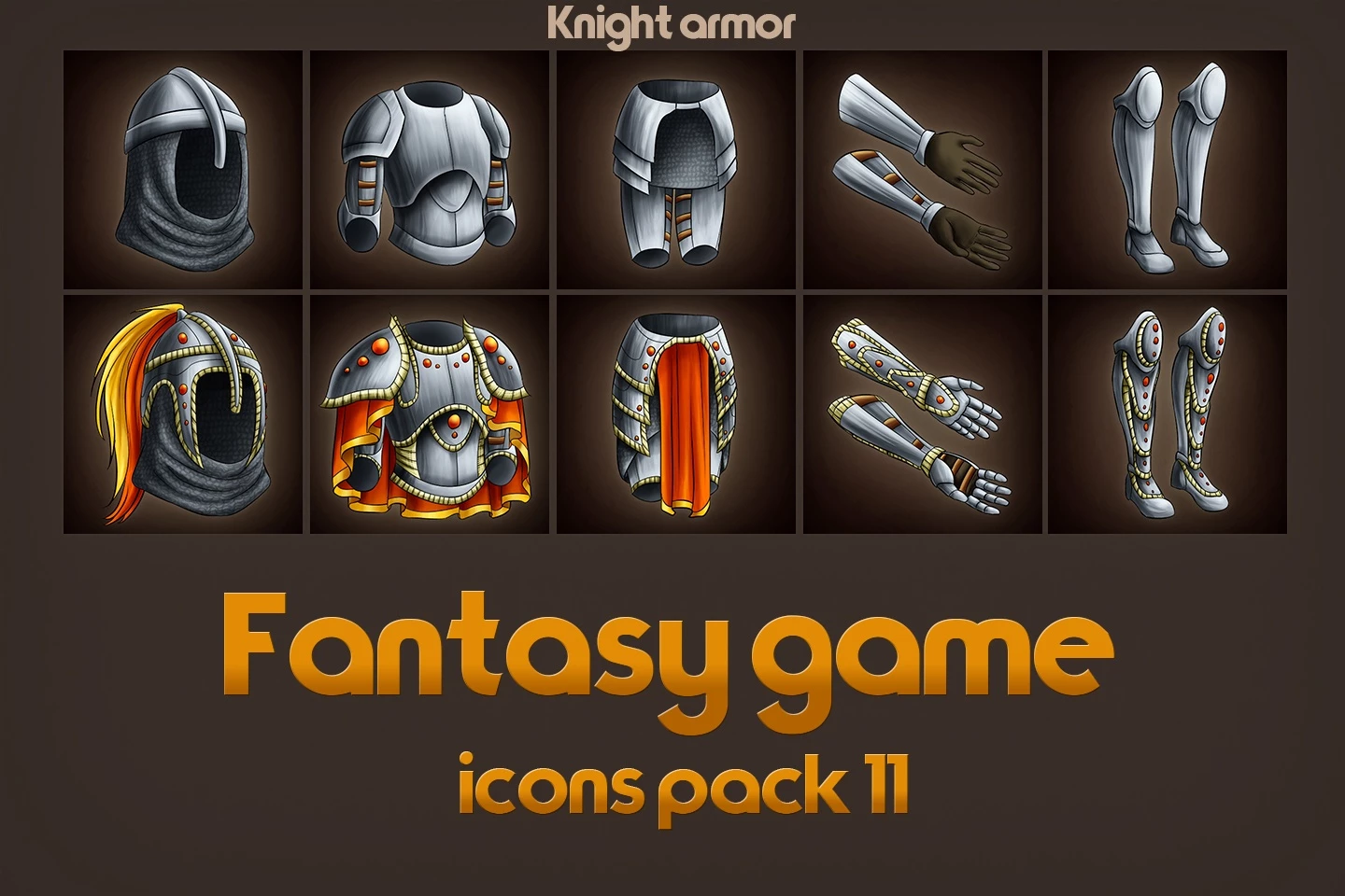 Game Icons of Fantasy Knight Armor Pack 11