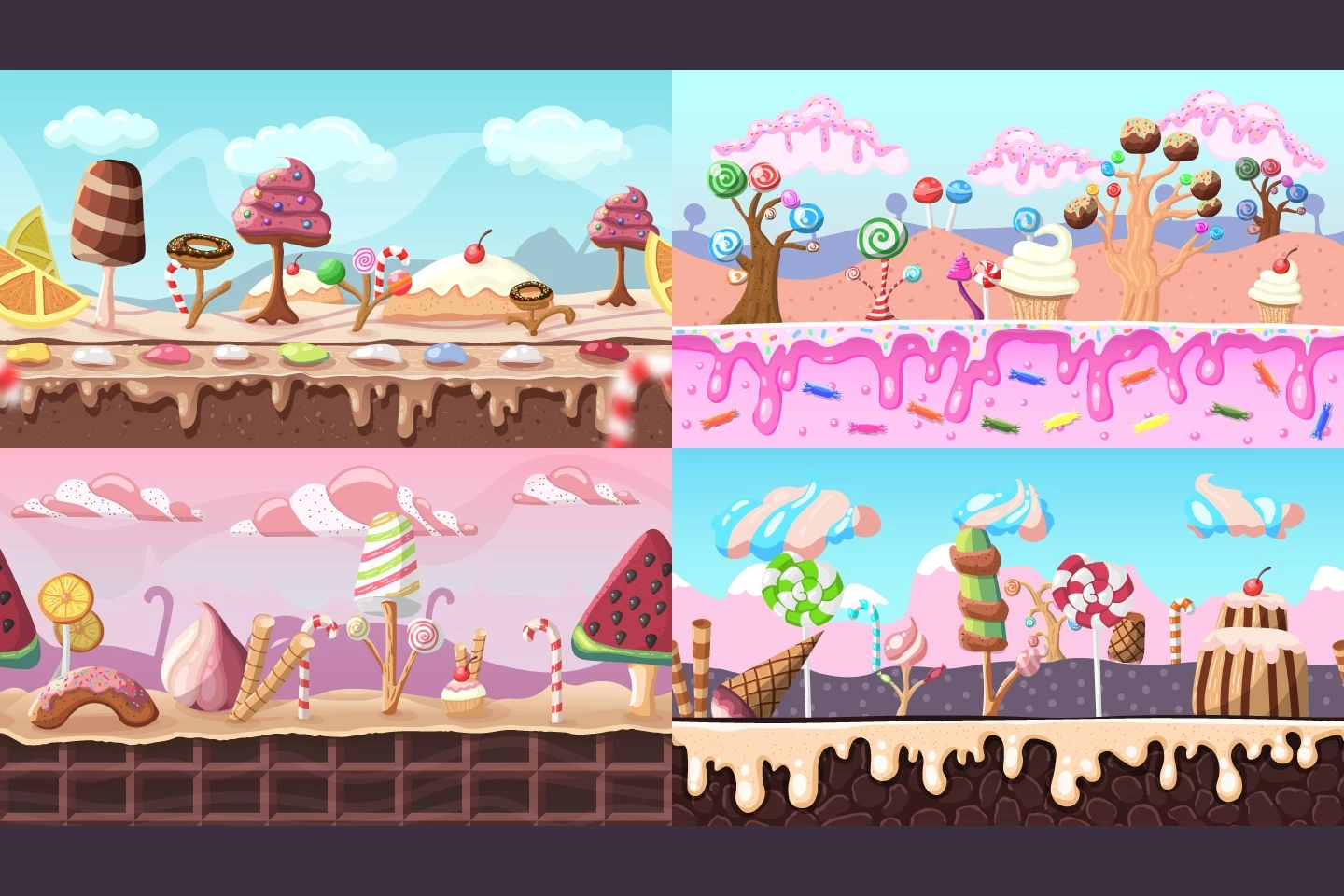 Candy 2D Game Backgrounds