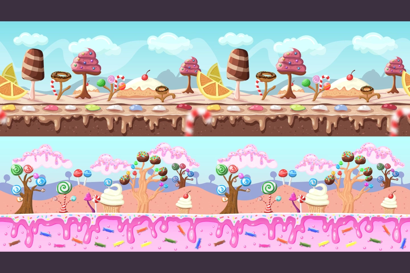 Candy 2D Game Backgrounds