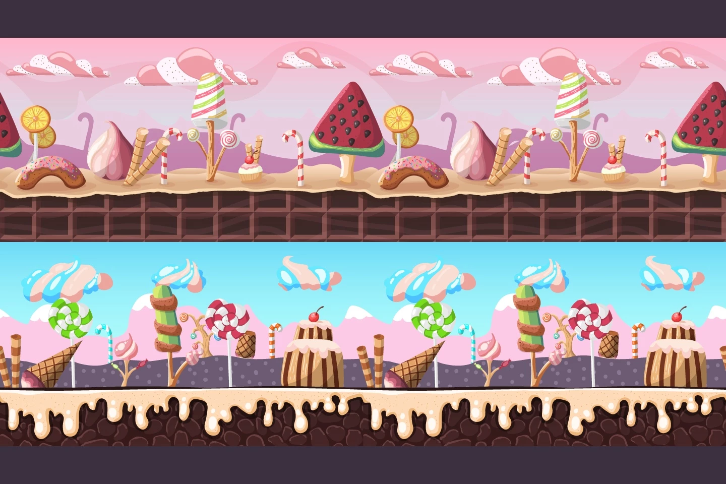 Candy 2D Game Backgrounds
