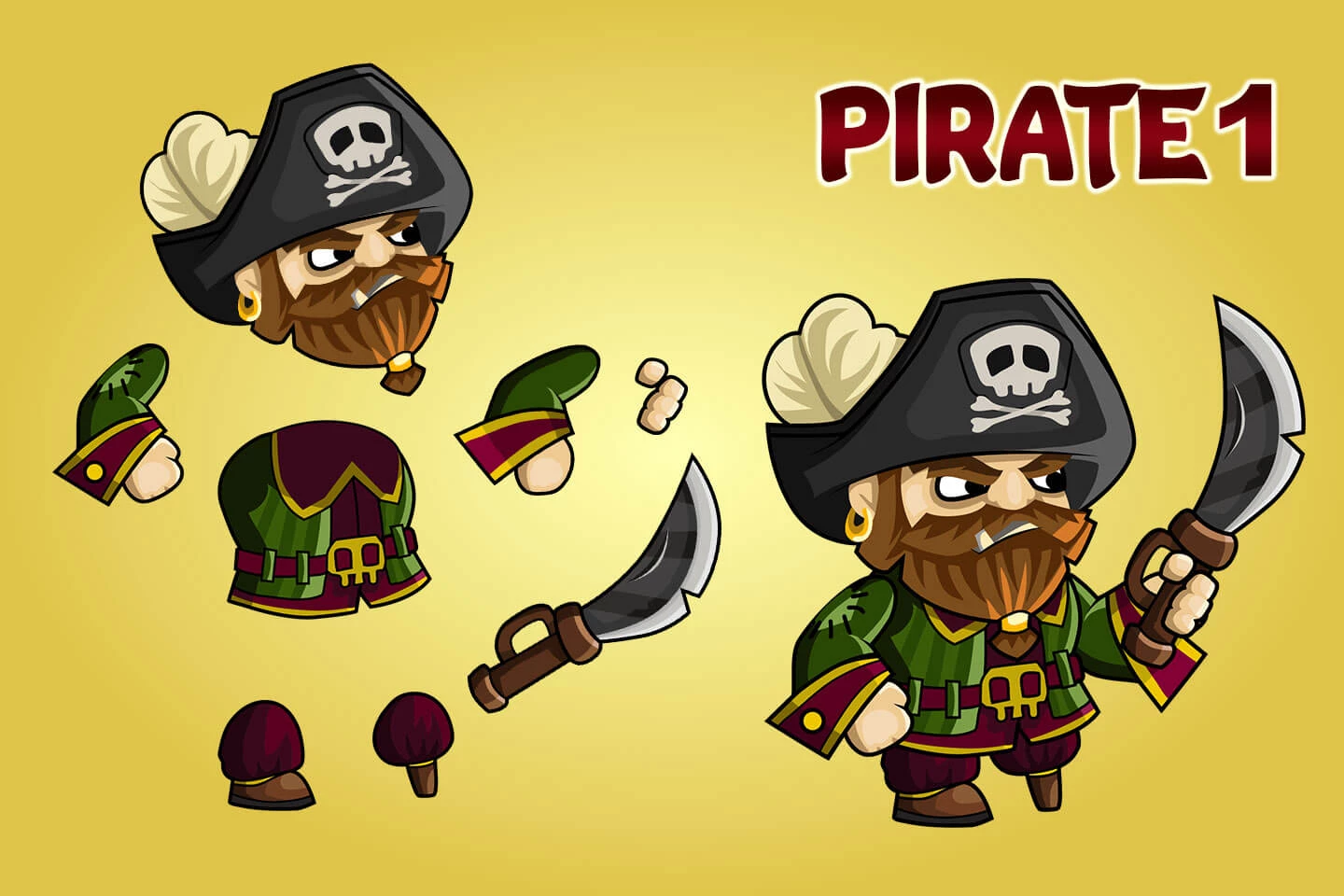 2D Pirate Character Sprites