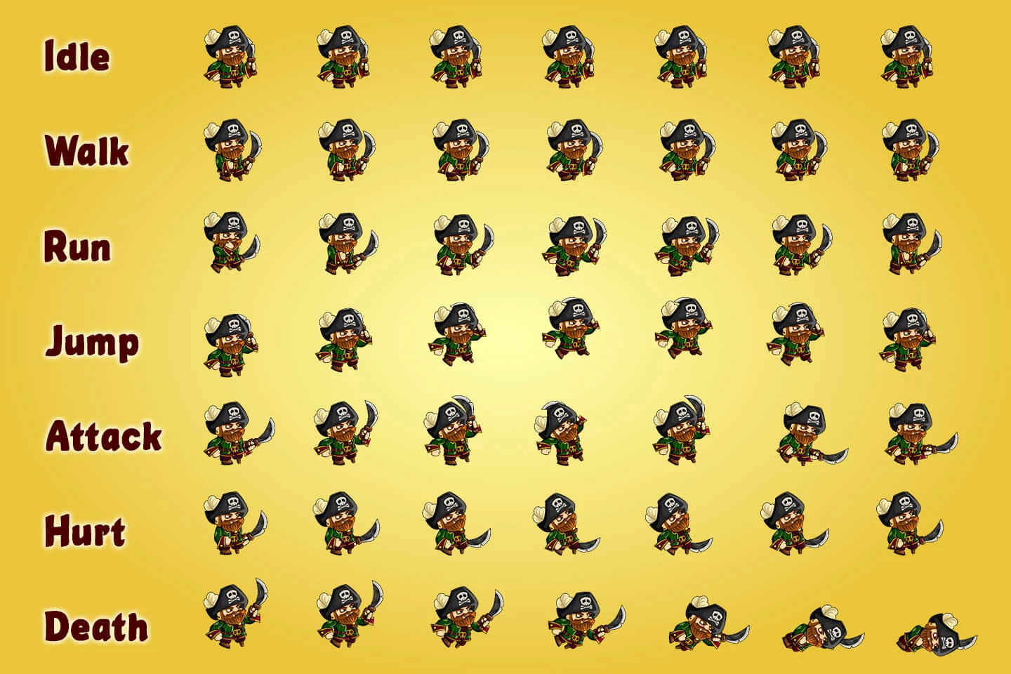 2D Pirate Character Sprites