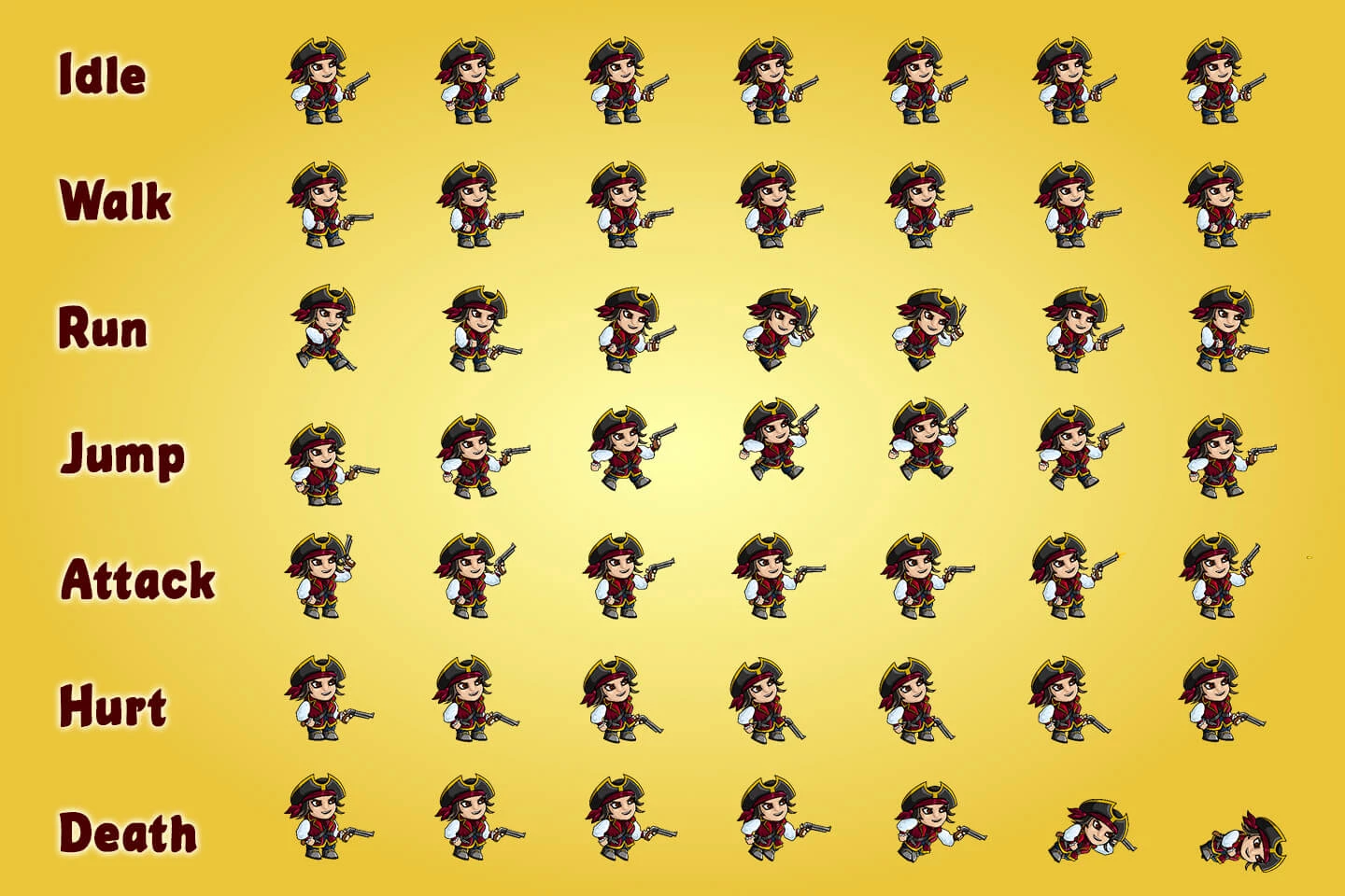 2D Pirate Character Sprites