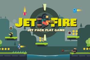 Jetpack Flat 2D Game Kit：动态射击游戏矢量素材包