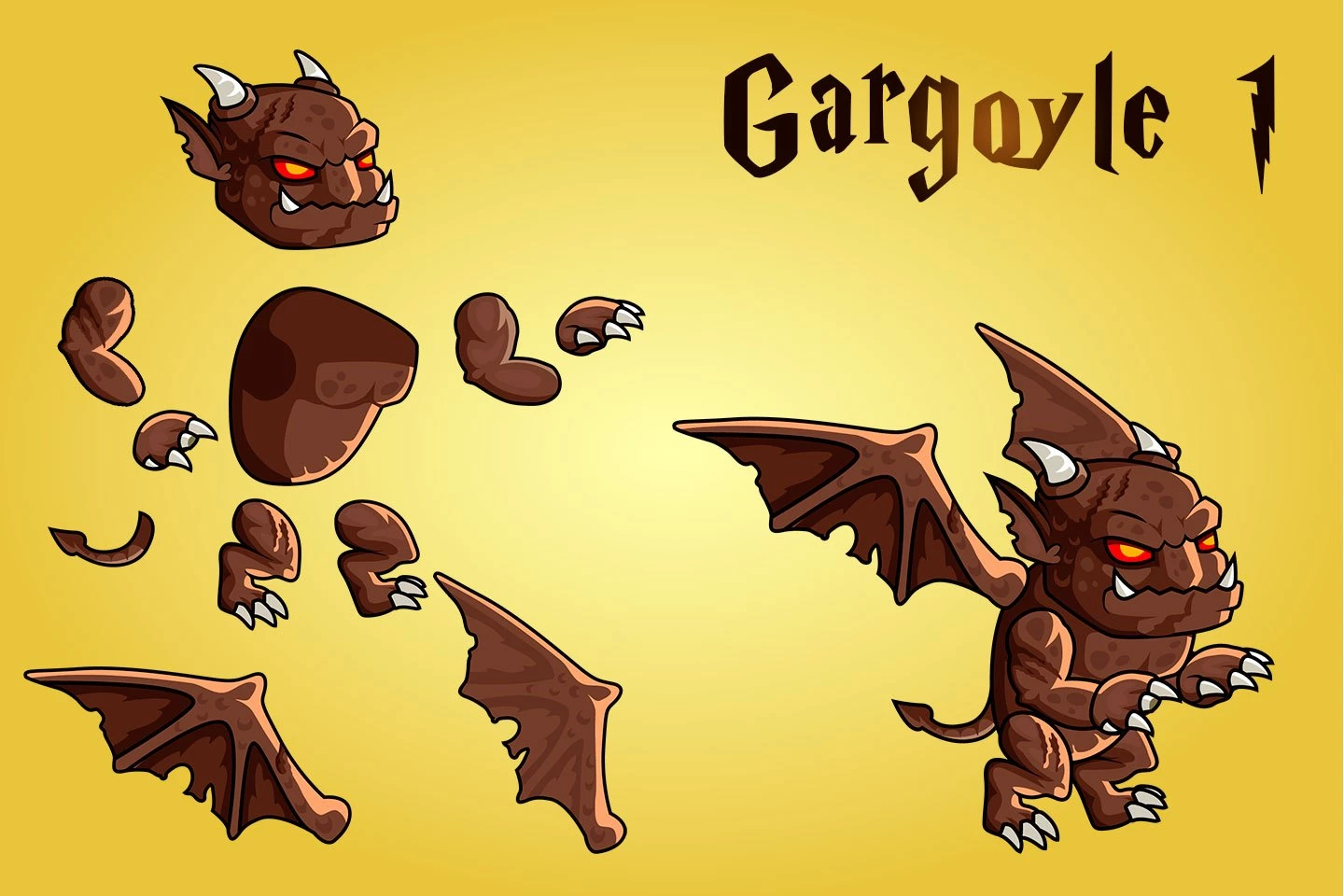 2D Fantasy Gargoyle Character Sprites