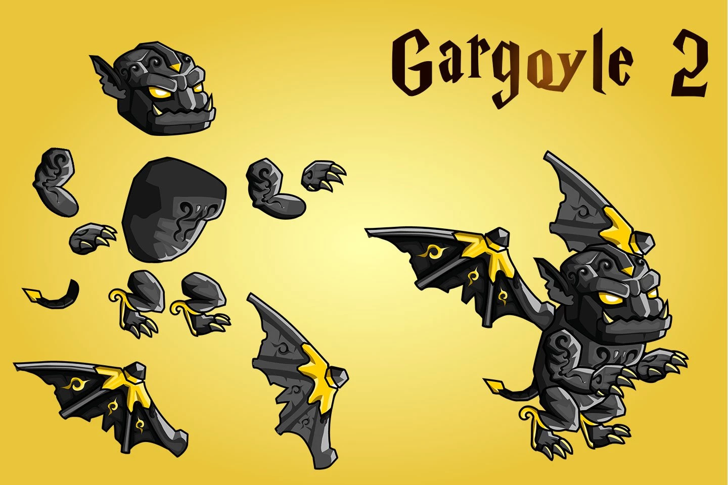 2D Fantasy Gargoyle Character Sprites