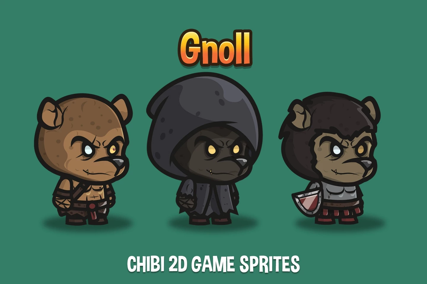 Gnoll Chibi 2D Game Sprites