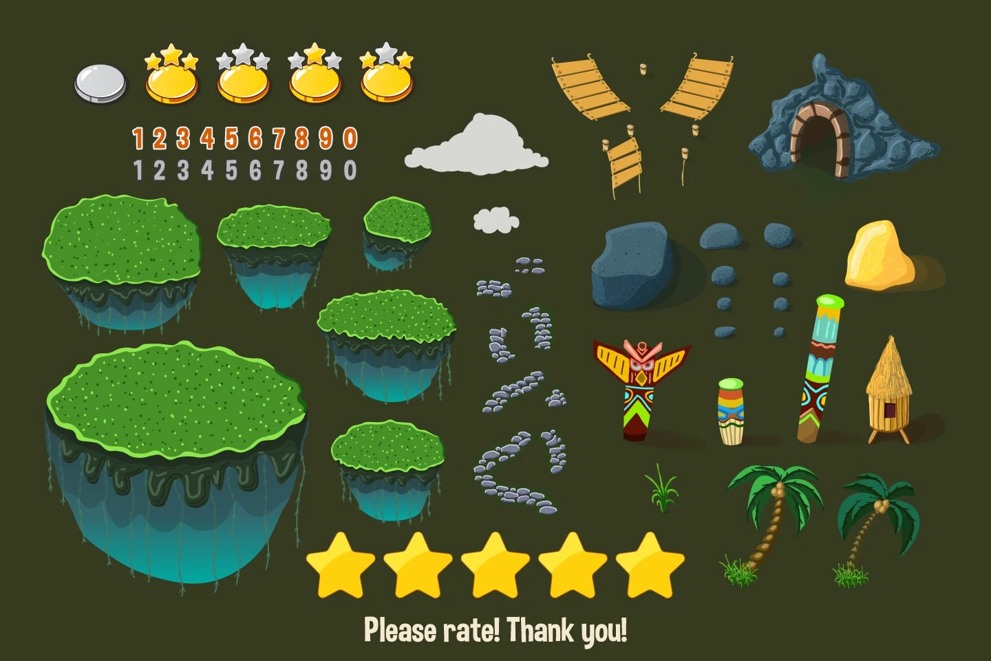 Jungle Game Level Map Backgrounds