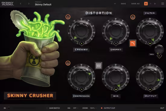 Skinny Audio Skinny Crusher v1.2.2 MacOS 现代失真压缩插件