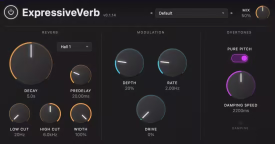 ExpressiveVerb v1.1.0 智能音高感知混响插件，告别低频浑浊