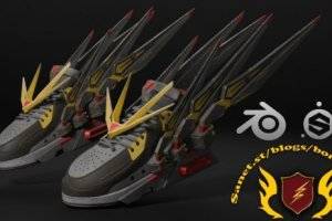 《Blender科幻跑鞋设计：从建模到渲染完整教程》