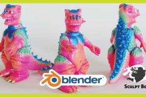 实战制作怪兽软胶公仔：零基础Blender数字雕刻教程