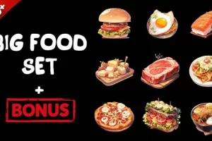 2D食物集合 Big 2D Food Set + Bonus