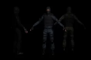 蒙面作战士兵战士人物模型角色-Tactical Male Soldier