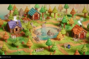 风格化黏土森林 – Stylized – Clay Forest Village Pack