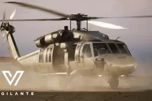 直升机UE5虚幻引擎中升力通用运输机道具-UH60A Blackhawk (West)