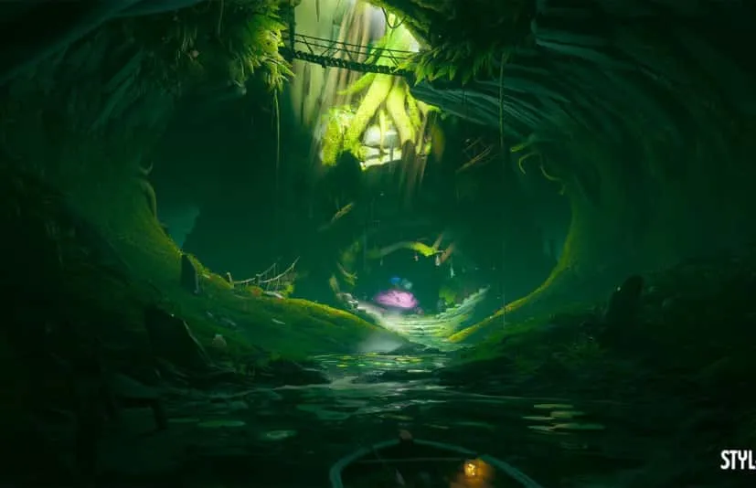 风格化奇幻岩洞山洞场景 Stylized Waterways