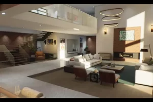 现代家居/房屋室内，配有22幅原创现代画作（绘画）——Modern Home House Interior