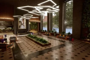 酒店大堂环境（汽车旅馆大堂休息区接待处）Hotel Lobby Environment