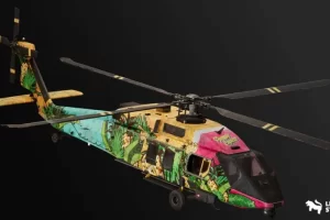 军用直升机 – 已绑定 可通过蓝图控制且带有皮肤 Military Helicopter – Rigged/BP Controllable w/skins ( Military Helicopter )