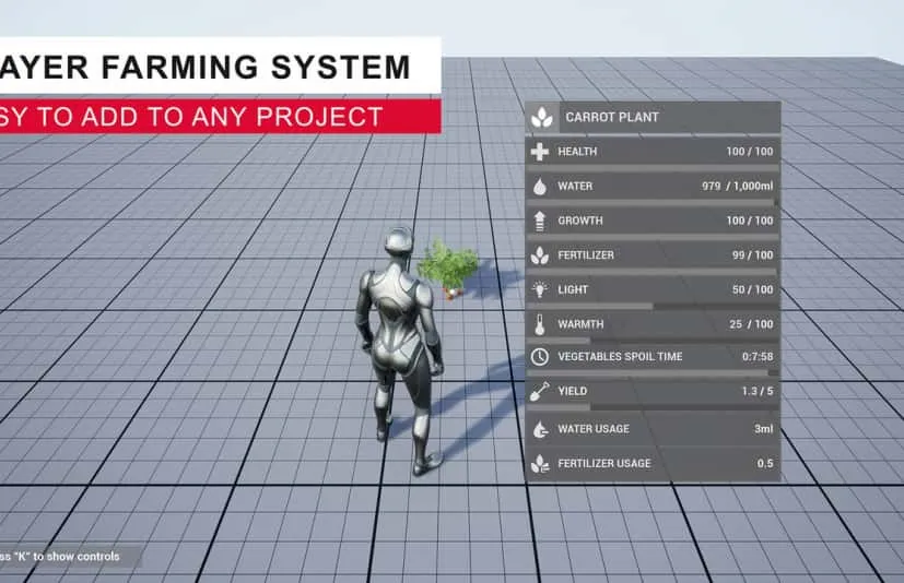玩家农场功能蔬菜植物系统蓝图 Player Farming System