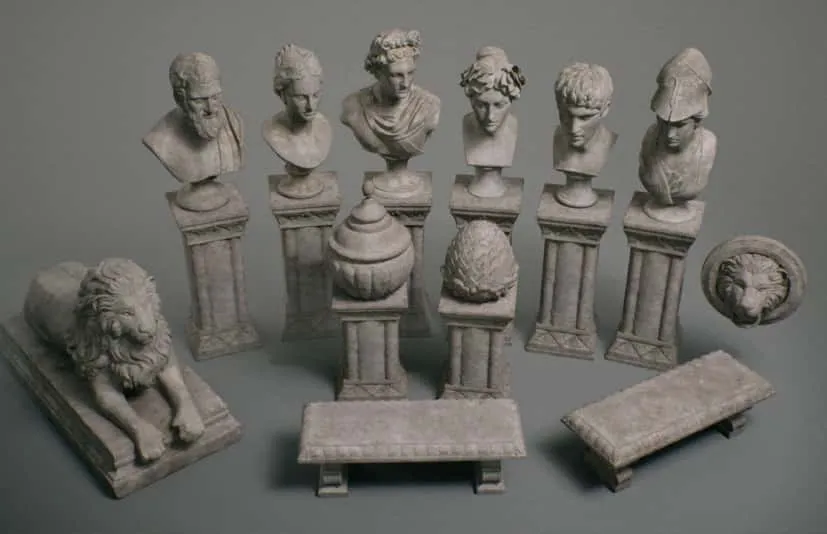 雕像与长椅 Stone Sculptures VOL.2 - Statues and Benches
