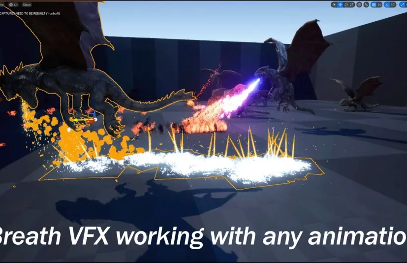 龙视觉特效：火焰与冰 Dragon VFX Fire Ice