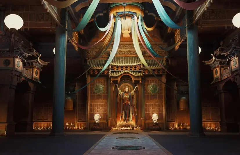 神圣门槛——亚洲寺庙内部环境套件 The Sacred Threshold - Asian Temple Interior Environment Kit