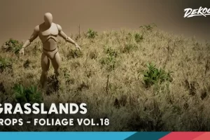 植物群第18卷 – 草原（低多边形） Foliage VOL.18 – Grasslands (Low Poly)