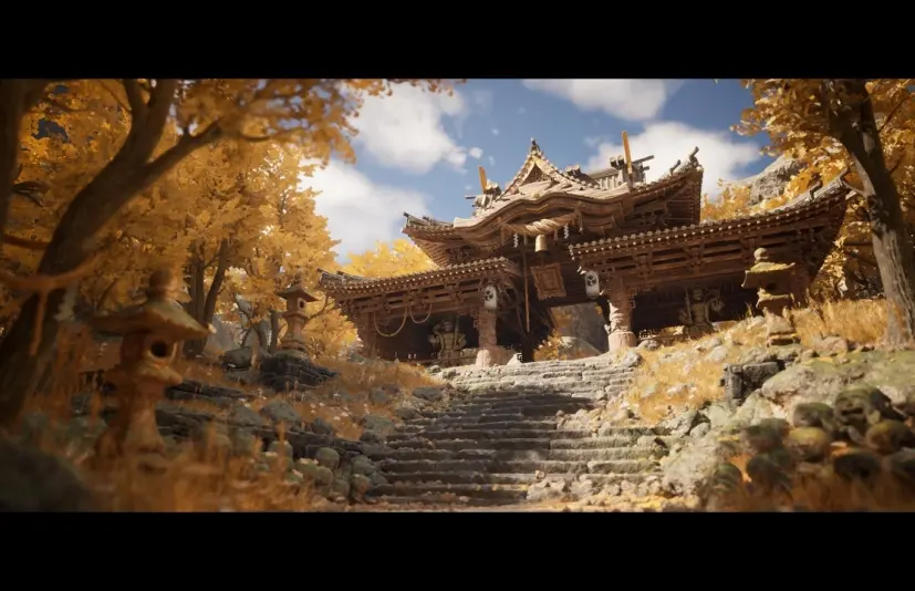 山庙（日本寺庙、古寺、神社、封建时期的日本）Mountain Temple (Japanese Temple, Ancient Temple, Temple Shrine, Feudal Japan)