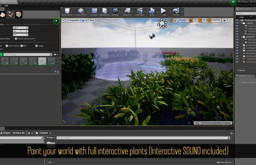 动态交互式观叶植物8 - 观叶工具与交互式声音 Dynamic Interactive Foliage Plants 8 - Foliage tool and interactive sound