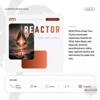 Sounds Mania Reactor Peak Time Techno WAV MiDi Serum 2 Presets Ableton Project Files-ARCADiA