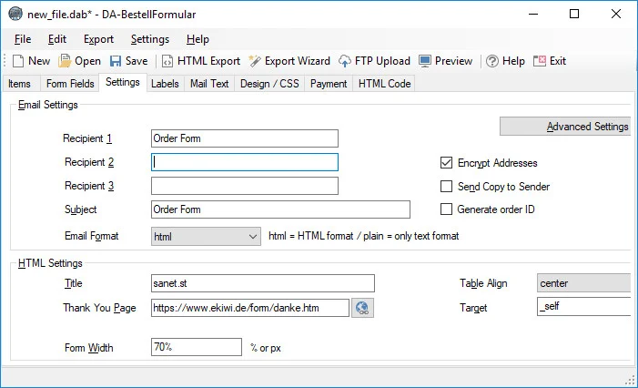 DA-Software OrderForm 4.18