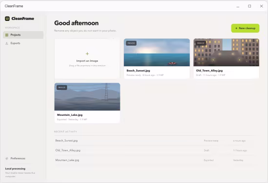 CleanFrame 1.1.0：Windows本地智能去除照片杂物工具