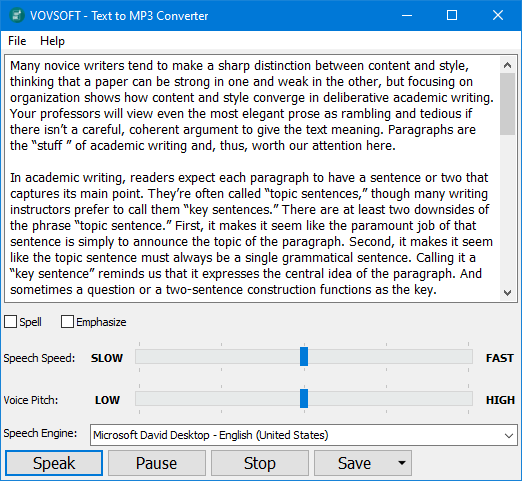 VovSoft Text to MP3 Converter 4.6
