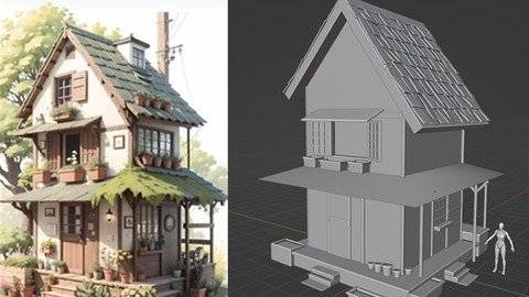 Charming Cottage In Blender, Substance Painter & Ue 5.3