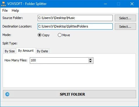 VovSoft Folder Splitter 1.3