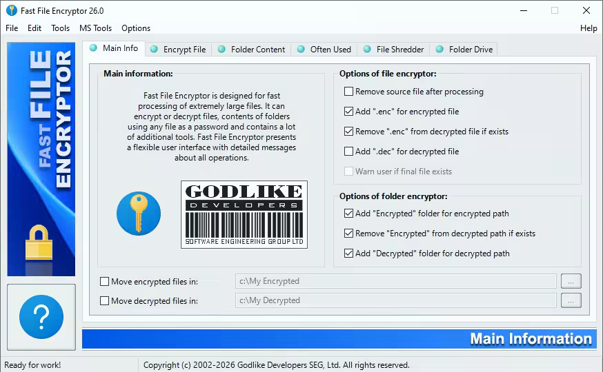 Fast File Encryptor 26.8.1 多语言版：快速加密大文件与文件夹