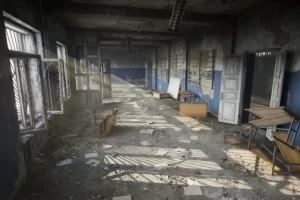 废弃学校教室宿舍场景模型 Abandoned school