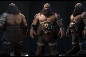 地下城矮人侏儒战士角色模型 Dwarf
