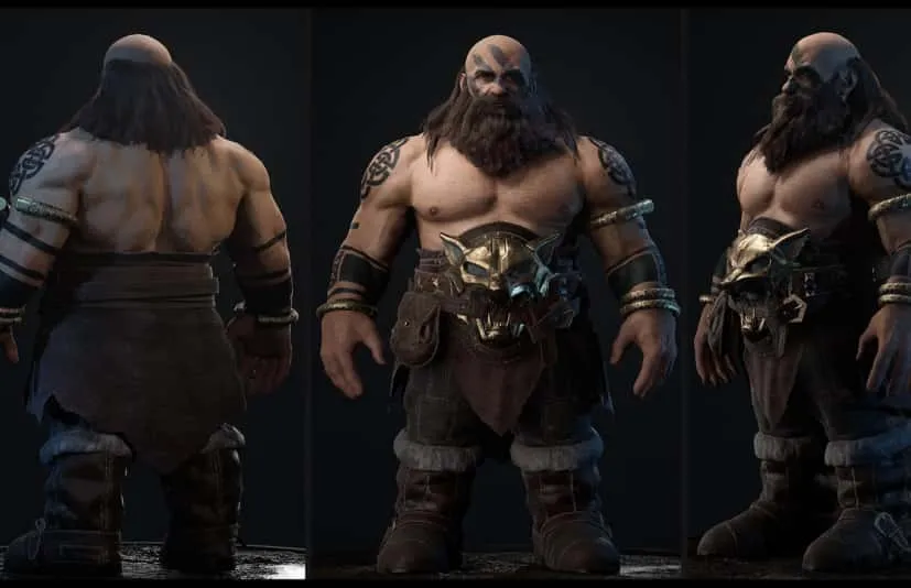 地下城矮人侏儒战士角色模型 Dwarf
