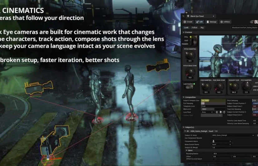 黑眼相机——用于游戏玩法与影视镜头的强大程序化相机系统 - Black Eye Camera - Powerful Procedural Camera System for Gameplay and Cinematics